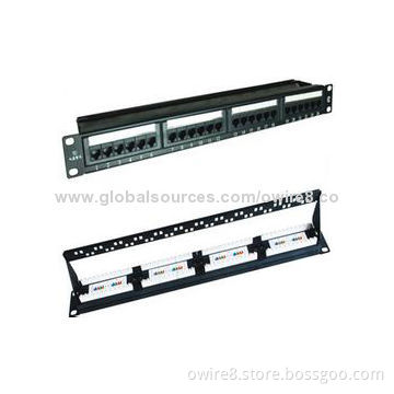 24 Ports Cat5e Patch Panels, Krone and 110 Dual-IDC with Cable Manager, 150V Voltage Rating